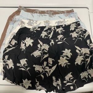 YoungLA Women's Floral Shorts - Black, Blue, Brown